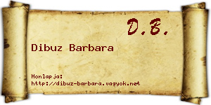 Dibuz Barbara névjegykártya